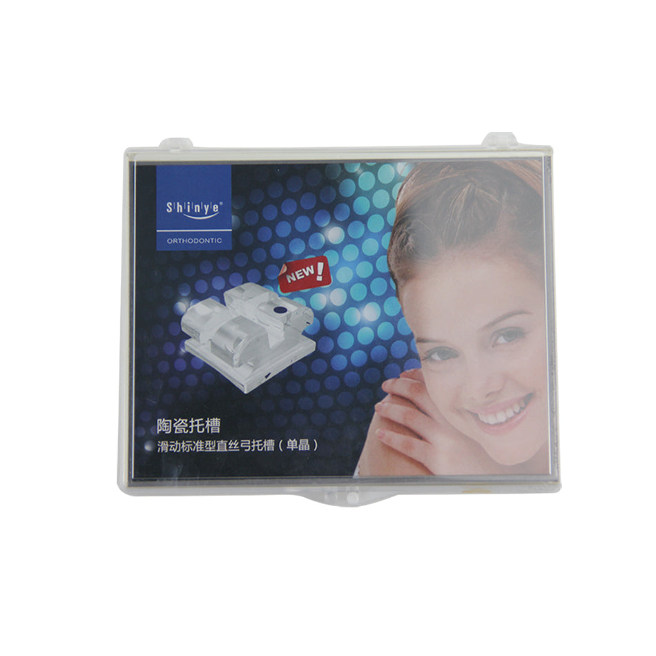 新亚·SHINYE MBT单晶滑动标准型直丝弓托槽(5-5,3带钩) 831H-23J