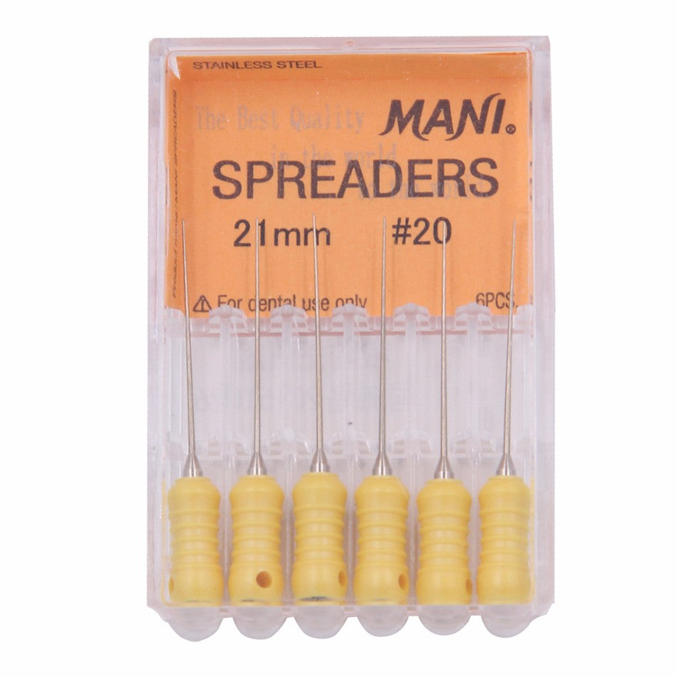 MANI root canal filling instruments/lateral condensers 02 taper 6 pieces/box 21mm #15