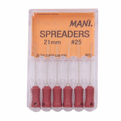 MANI root canal filling instruments/lateral condensers 02 taper 6 pieces/box 21mm #15