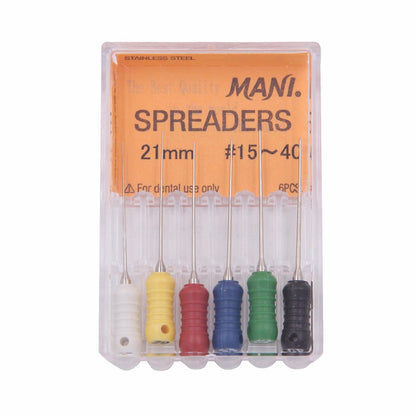MANI root canal filling instruments/lateral condensers 02 taper 6 pieces/box 21mm #15