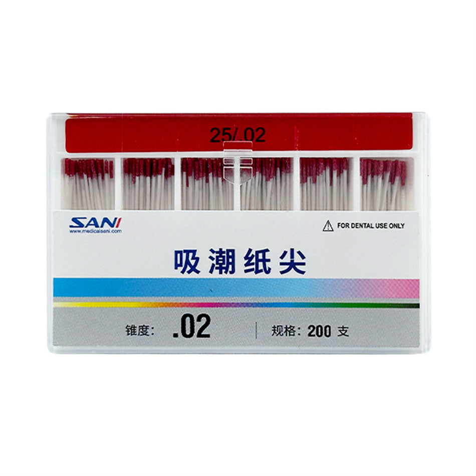 Sani 02 Tapered Absorbent Paper Tips 200pcs/box (New and old packaging shipped randomly) 02/15