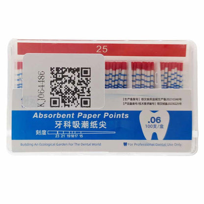 YaYuan 0.06 taper dental absorbent paper, cone-shaped tip, 100 sheets/box, size 15