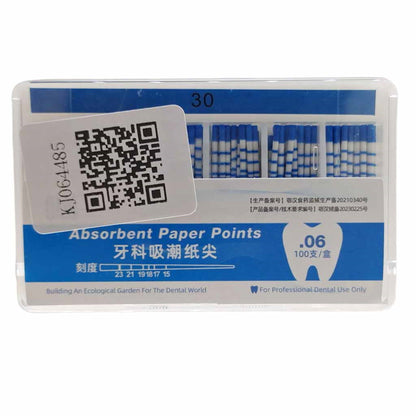 YaYuan 0.06 taper dental absorbent paper, cone-shaped tip, 100 sheets/box, size 15