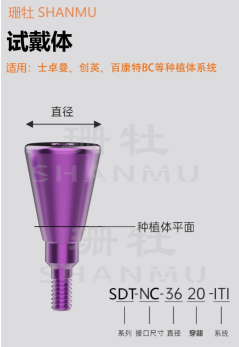 Shanmu trial implant (applicable to: Straumann, TransAsia, Biocompat BC and other implant systems) FX-SDT-23 (RC4520-ITI)